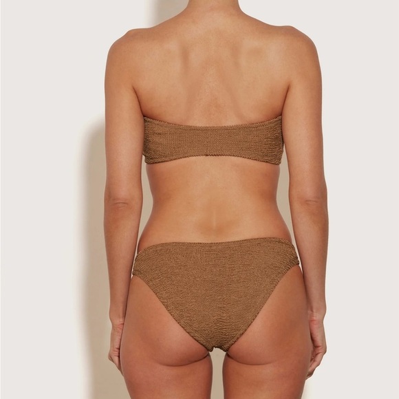 Sold hunza g crinkle gloria bikini set in metallic cocoa - Picture 2 of 10